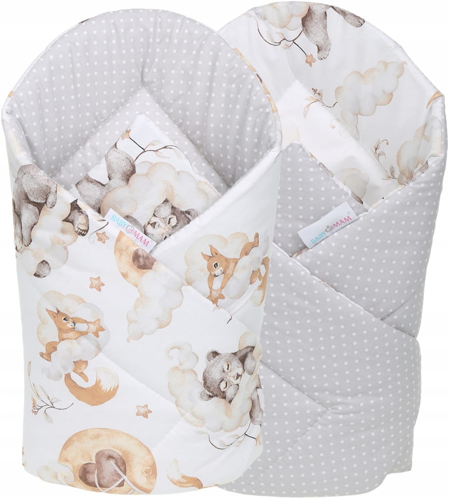 Babymam becik rożek niemowlęcy bawełna dwustronny