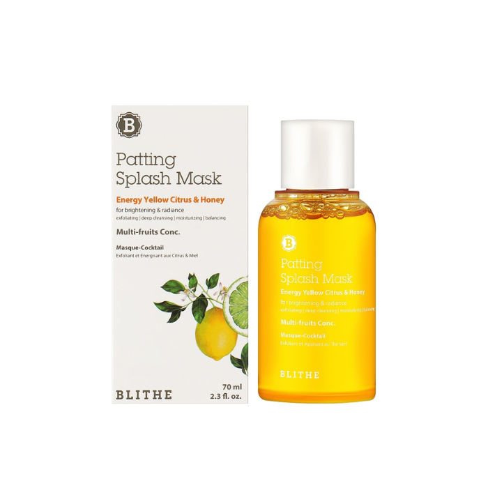 Blithe Patting Splash Mask Energy Yellow Citrus & Honey maseczka rozświetlająca do twarzy, 70 ml