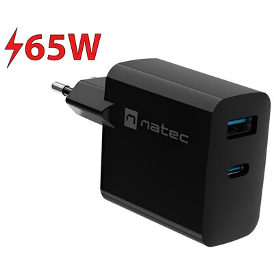 Ładowarka sieciowa NATEC Ribera GaN 65W Czarny