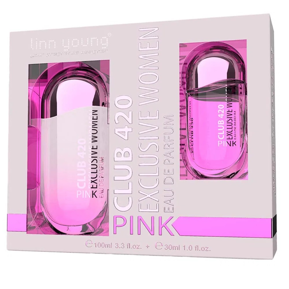 Linn Young Club 420 Pink Exclusive Women zestaw: woda perfumowana damska, 100 ml + woda perfumowana damska, 30 ml