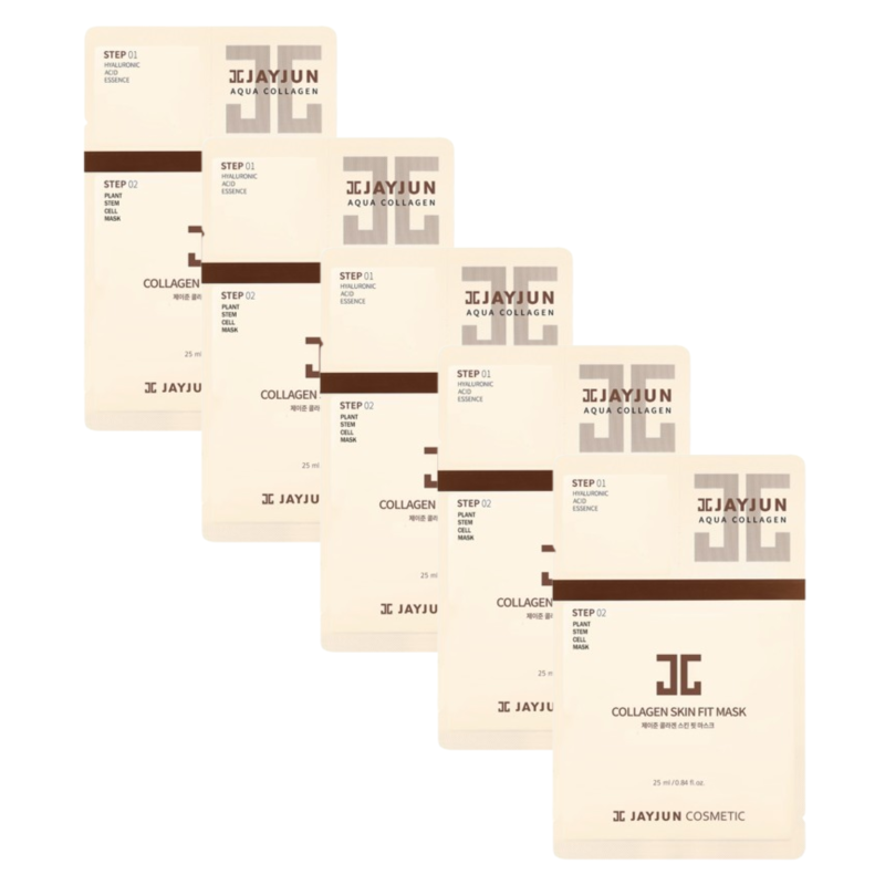 Jayjun zestaw ujędniających masek w płachcie z kolagenem, 5x25 ml