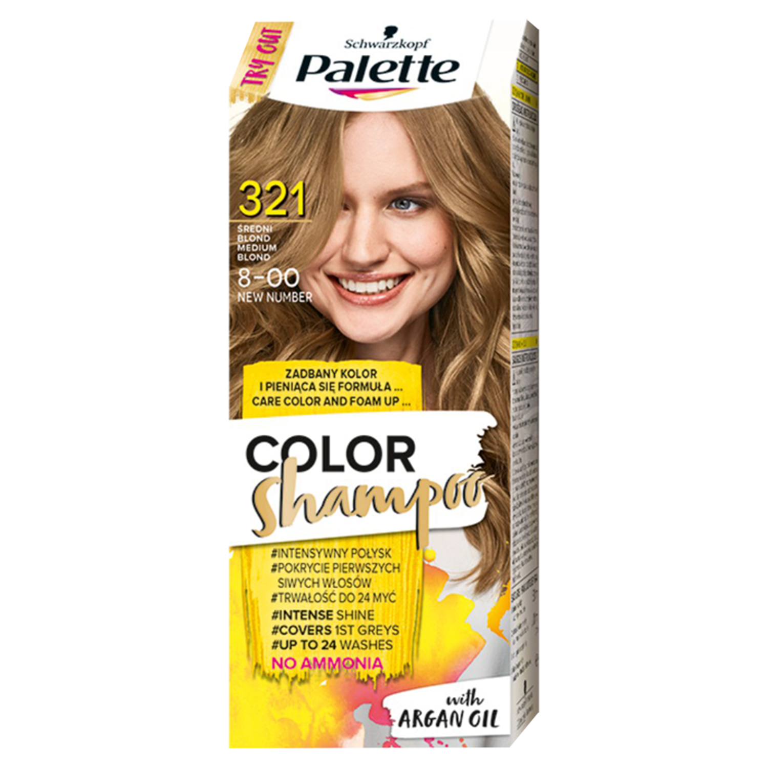 Palette Color Shampoo szampon koloryzujący do włosów 8-00 (321) średni blond, 1 opak.