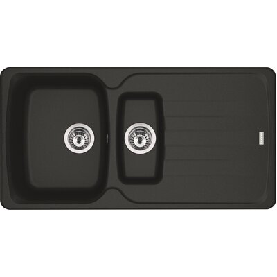 Zlewozmywak półtorakomorowy z ociekaczem FRANKE Antea AZG 651-97 114.0676.232 Onyx 50x97