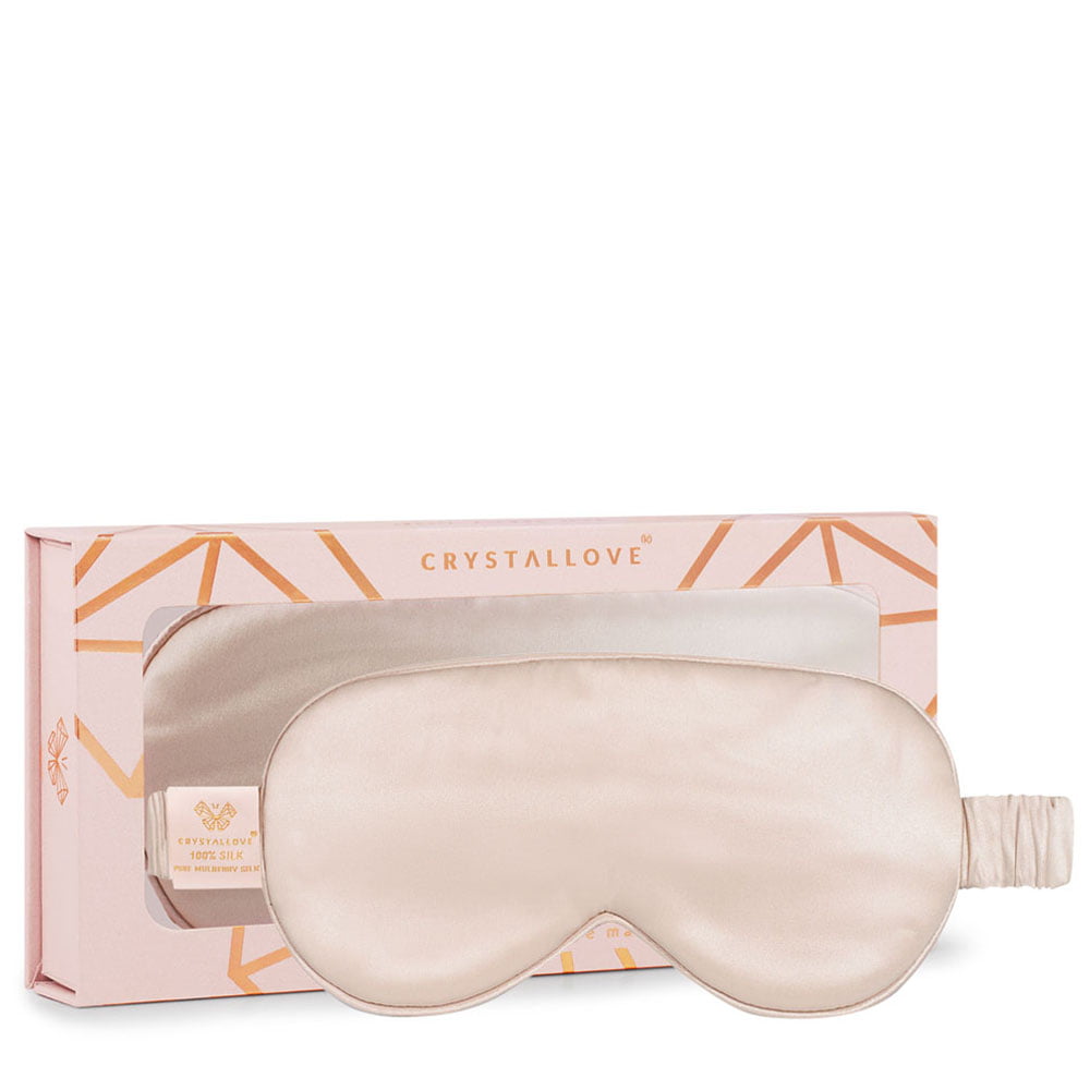 Crystallove Beauty Collection opaska na oczy z jedwabiu gold, 1 szt.