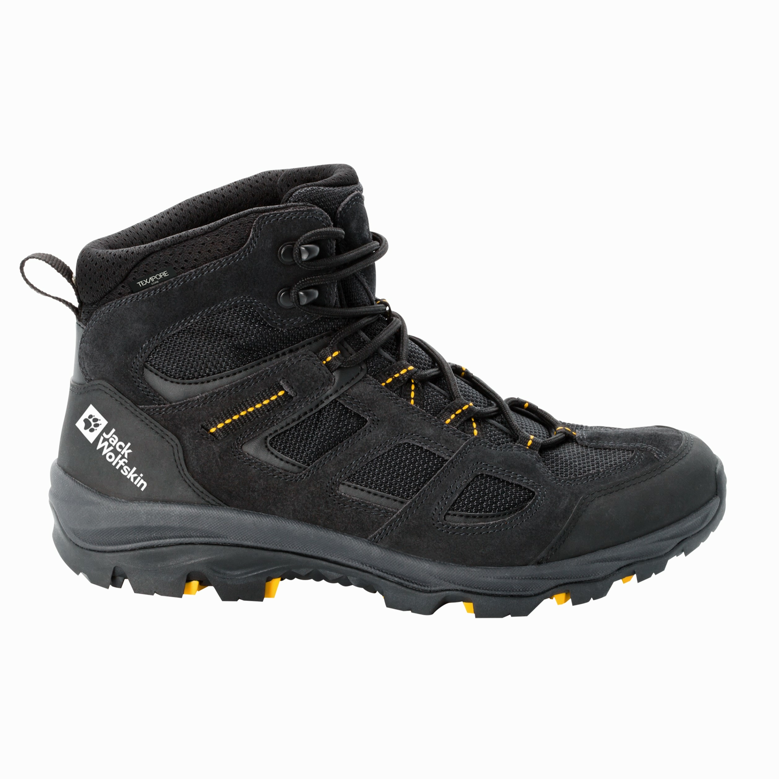 Buty męskie górskie Jack Wolfskin VOJO 3 TEXAPORE MID M black / burly yellow XT - 46