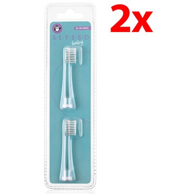 Oryginalna końcówka szczoteczki SEYSSO Baby Penguin (2 szt.) (Dla dzieci w wieku 18-36 m-cy)