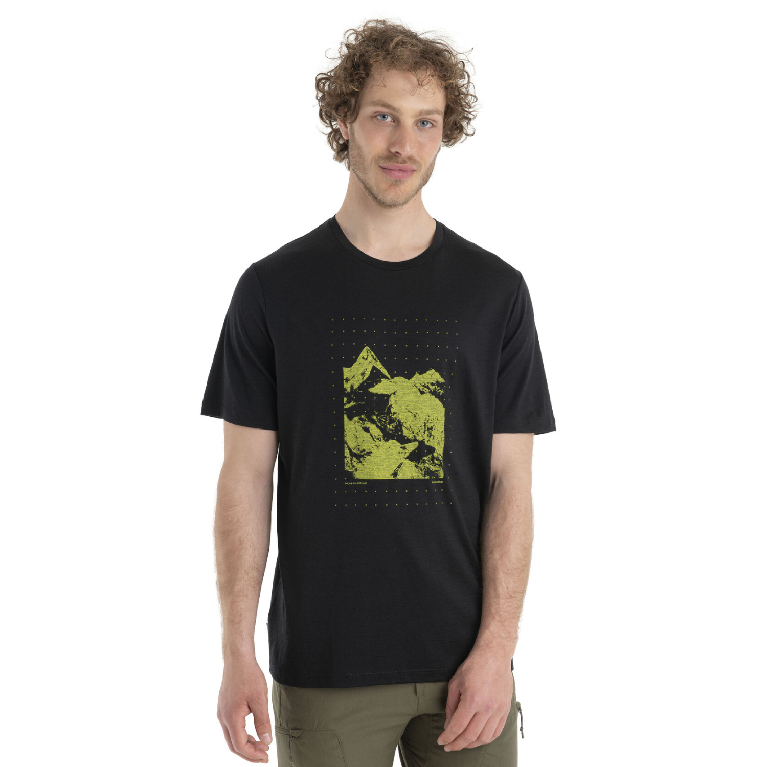 Męska koszulka termoaktywna Icebreaker Merino 150 Tech Lite II SS Tee Peak Grid black - XXL