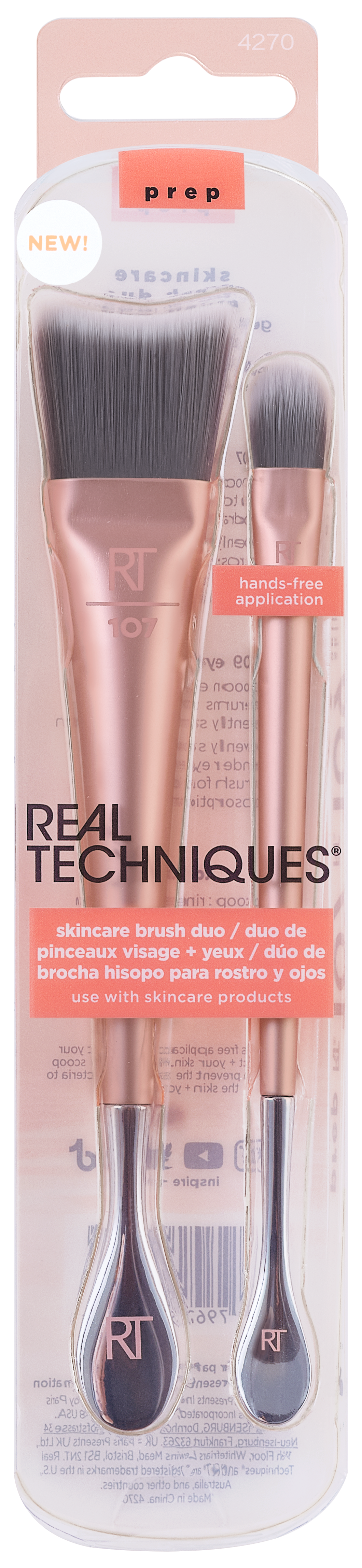 Real Techniques Face+Eye Jar Brush Duo zestaw pędzli do aplikacji produktów pielęgnacyjnych na twarz i w okolice oczu, 2 szt./1 opak.