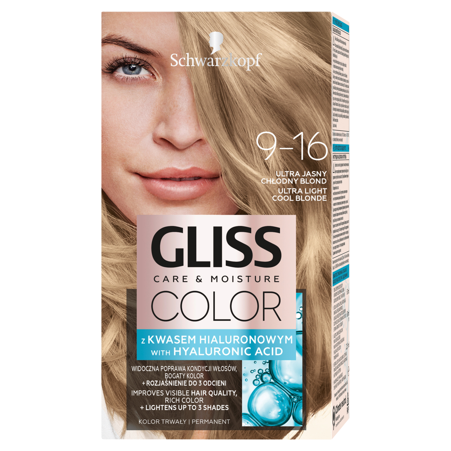 Gliss Color farba do włosów 9-16 ultra jasny chłodny blond, 1 opak.