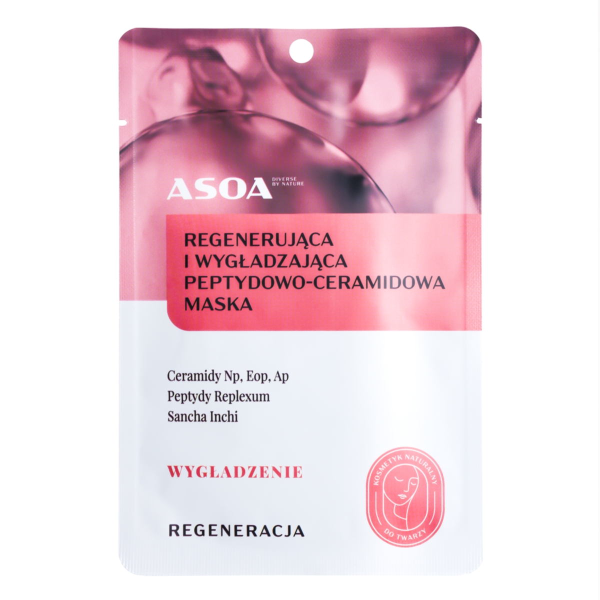 Asoa maska w płachcie wygładzająca i przeciwzmarszczkowa, 30 g