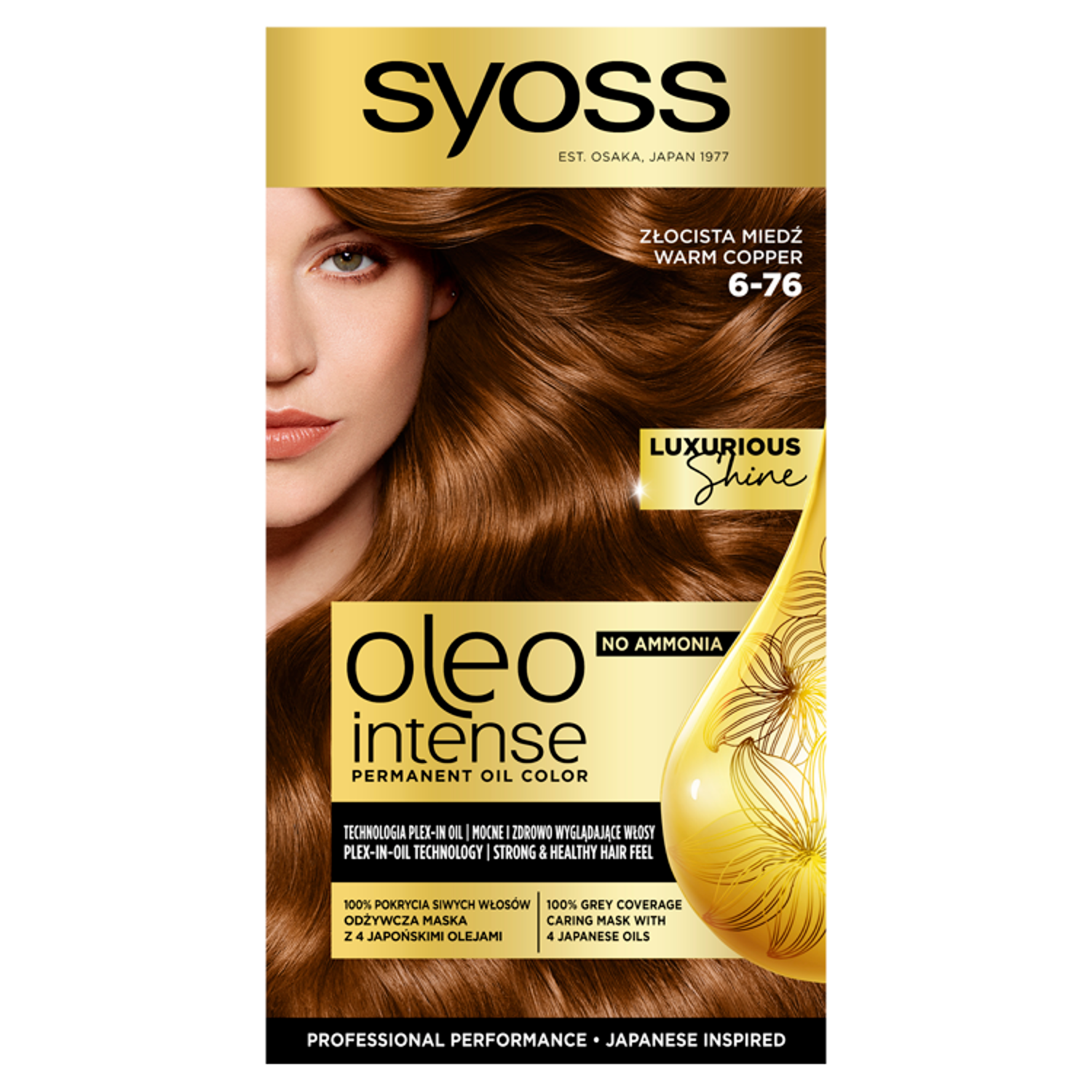Syoss Oleo Intense farba do włosów bez amoniaku 6-76 złocista miedź, 1 opak.