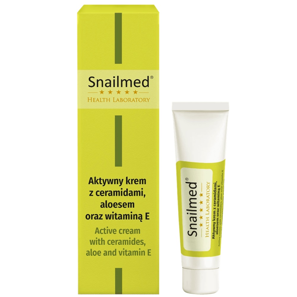 Snailmed Health Laboratory przeciwzmarszczkowo-ujędrniający krem pod oczy z ceramidami i kwasem oktadekanowym, 15 ml