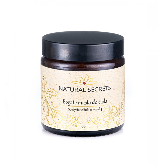 Natural Secrets masło do ciała soczysta wiśnia z wanilią, 100 g