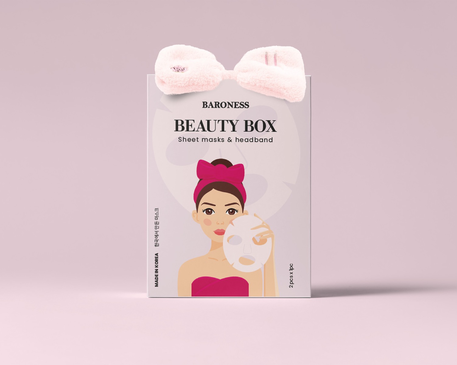 Baroness Beauty Box zestaw maseczek w płachcie z opaską kosmetyczną, 1 szt.