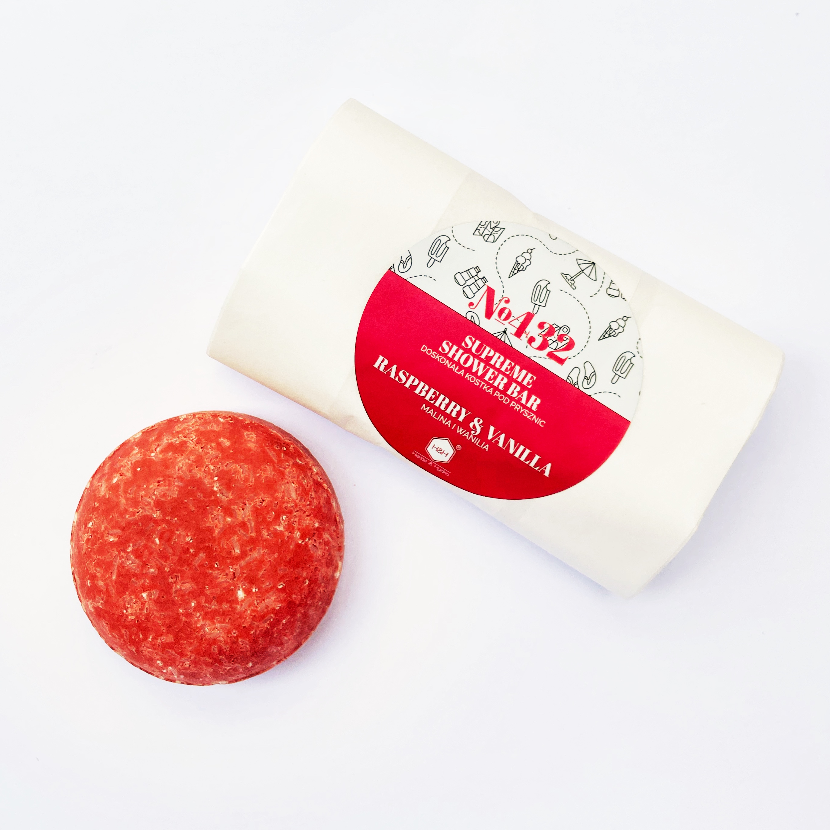 Herbs&Hydro Raspberry & Vanilla doskonała kostka uniwersalna Malina i Wanilia Refill, 65 g