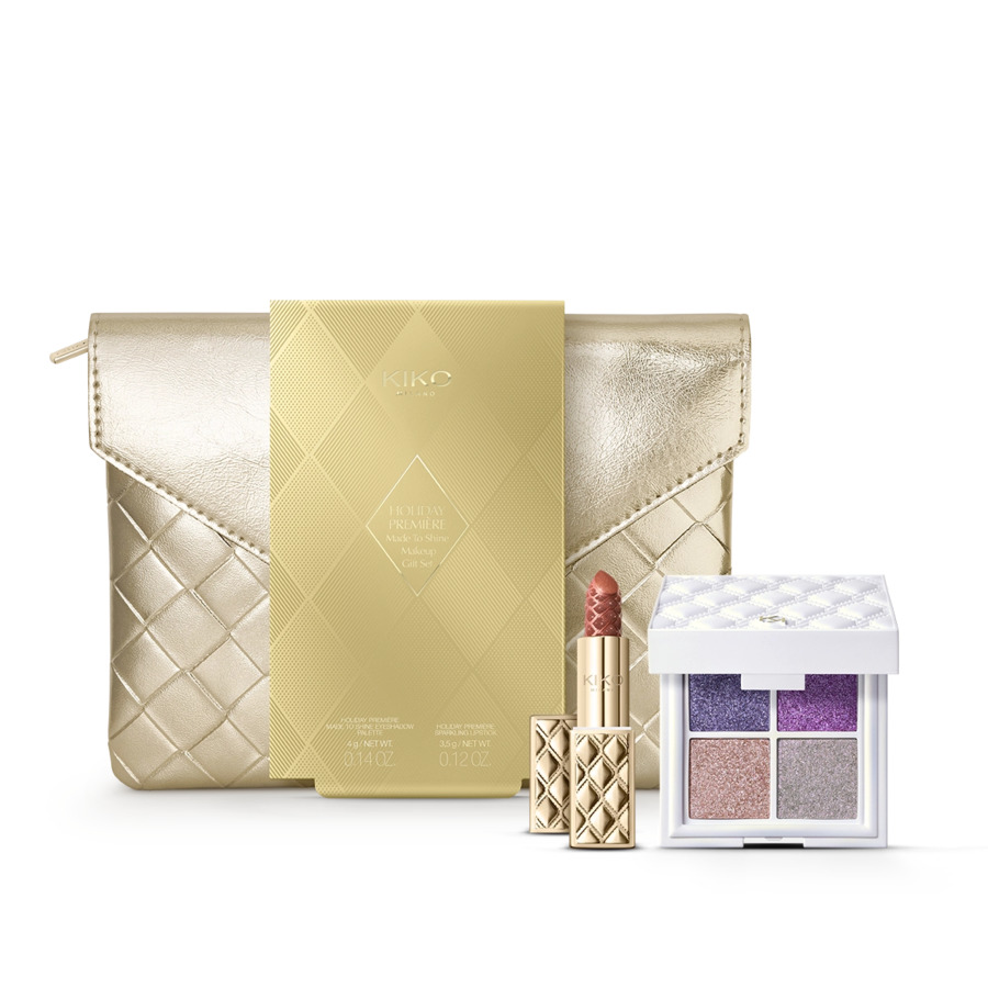 Kiko Milano Holiday Première Made To Shine Makeup Gift Set zestaw: paleta cieni do powiek 01, 4 g + pomadka do ust 01, 3,5 g