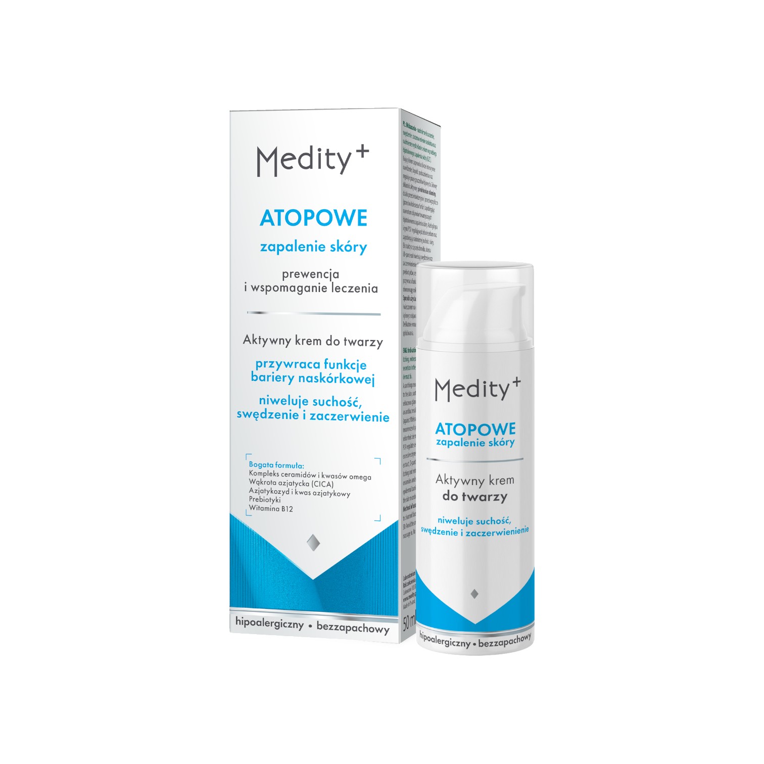 Medity+ Atopowe Zapalenie Skóry aktywny krem do twarzy, 50 ml