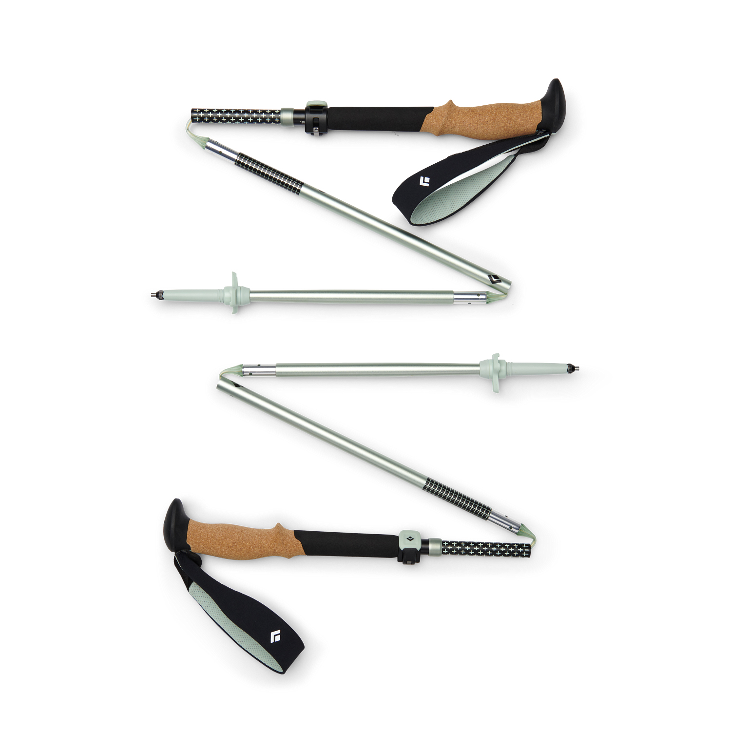 Lekkie kije trekkingowe Black Diamond Pursuit FLZ black/foam green - M/L