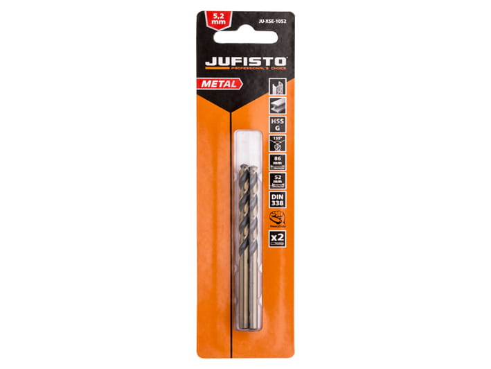Wiertło do metalu HSS-G 5,2 x 86 mm (2 szt.) JUFISTO