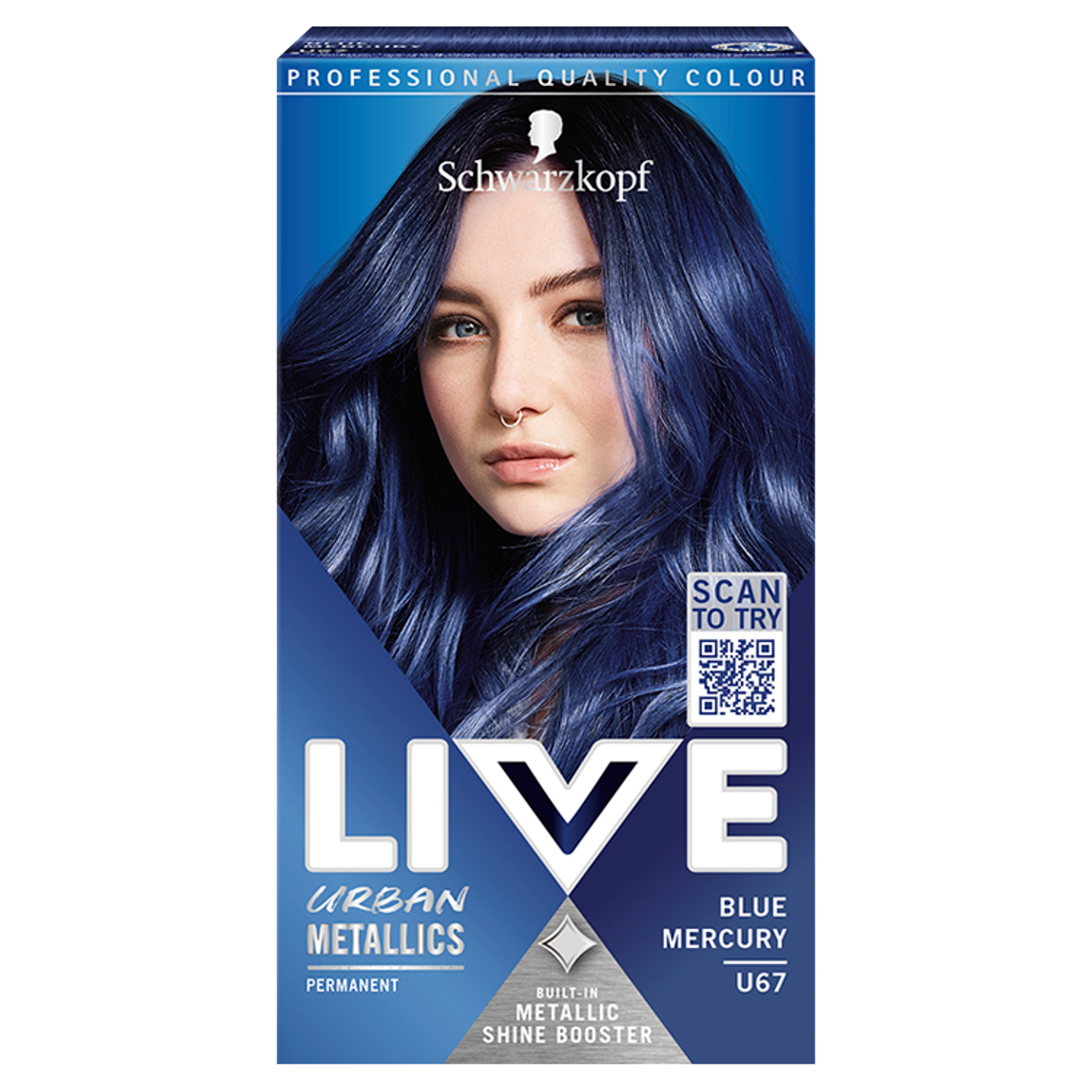 Live Urban Metallics farba do włosów u67 blue mercury, 1 opak.