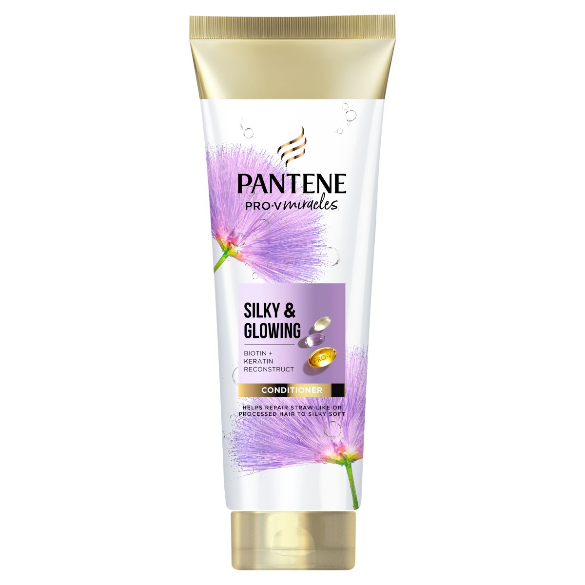Pantene Pro-V Miracles Silky&Glowing odżywka z biotyną i keratyną do włosów, 160 ml