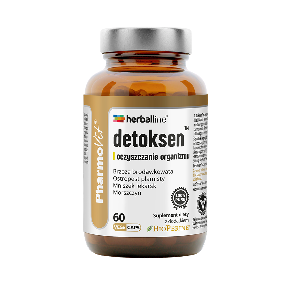 Pharmovit Herballine suplement diety odpowiedni dla wegetarian/wegan - Detoksen oczyszczenie organizmu, 60 kaps./1 opak.