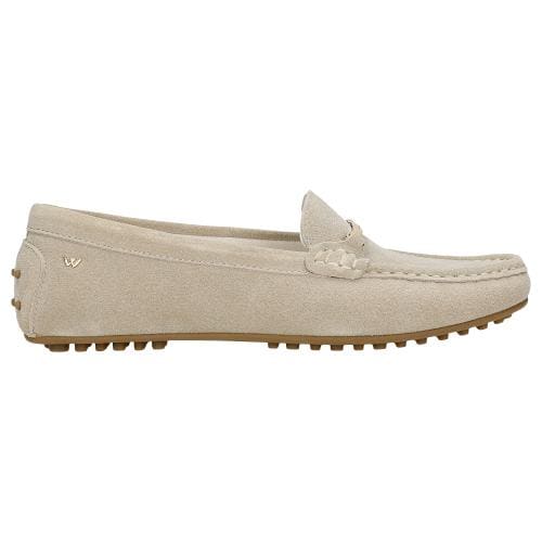 Wojas Beżowe Mokasyny Car Shoes Z Dwoiny Welurowej