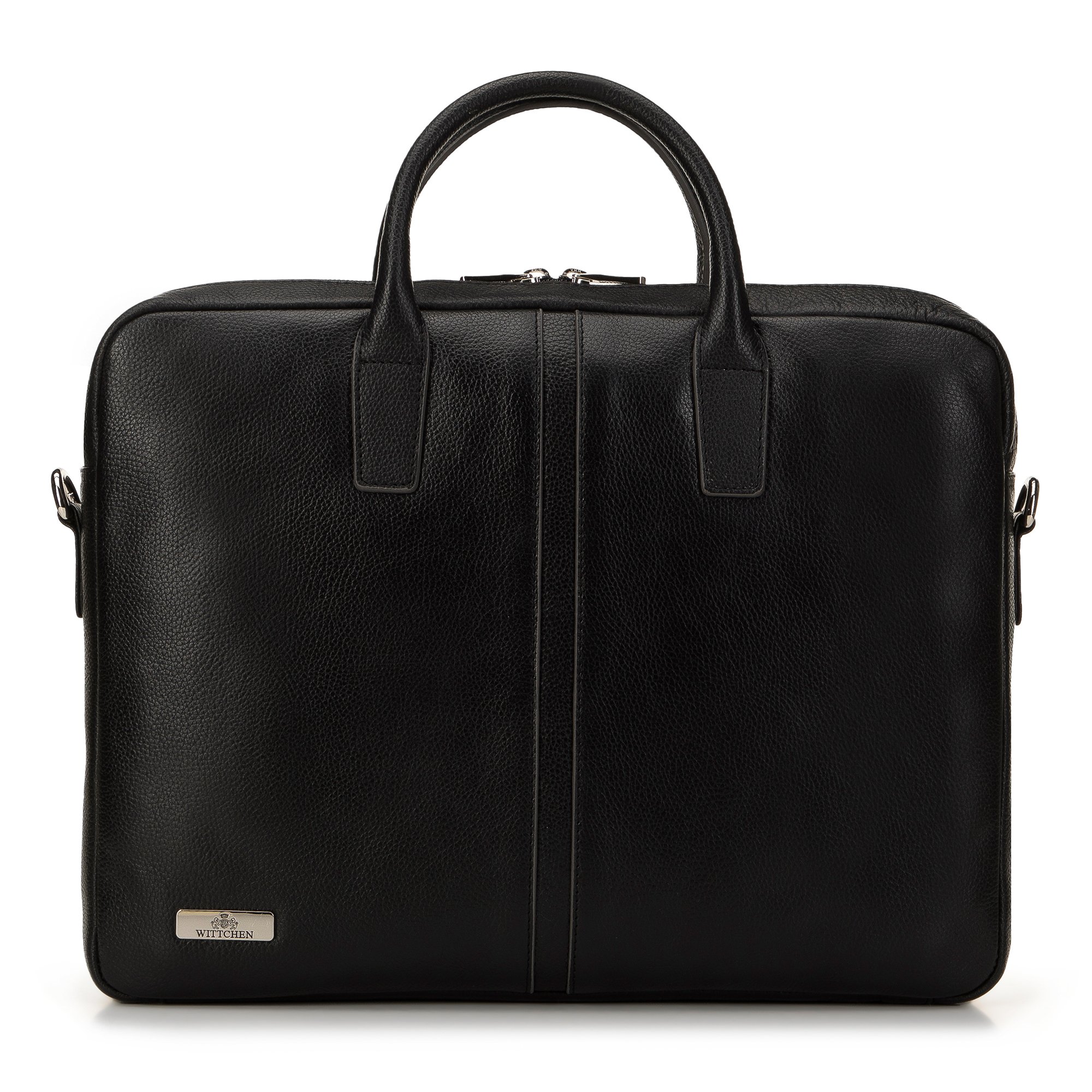 Torba na laptopa 11’’/12’’ skórzana z przeszyciem na środku czarna