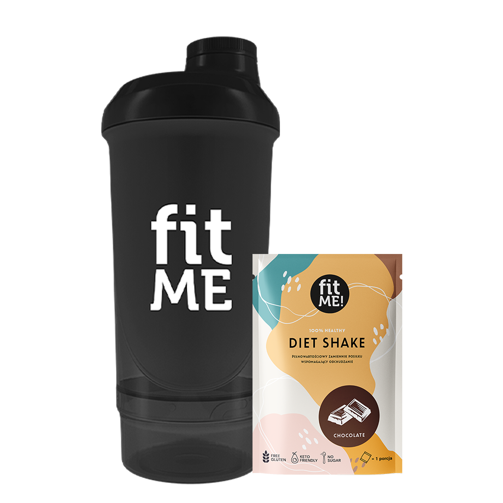 fitME zestaw: saszetka odchudzającego koktajlu czekoladowego, 25 g + shaker, 1 szt.