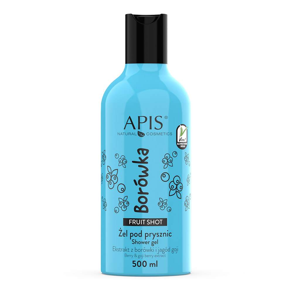 Apis Fruit Shot nawilżający żel pod prysznic borówka, 500 ml