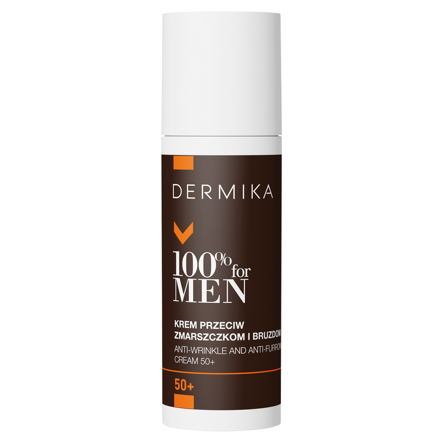 Dermika 100% for Men krem przeciw zmarszczkom i bruzdom do twarzy na dzień i noc 50+ męski, 50 ml