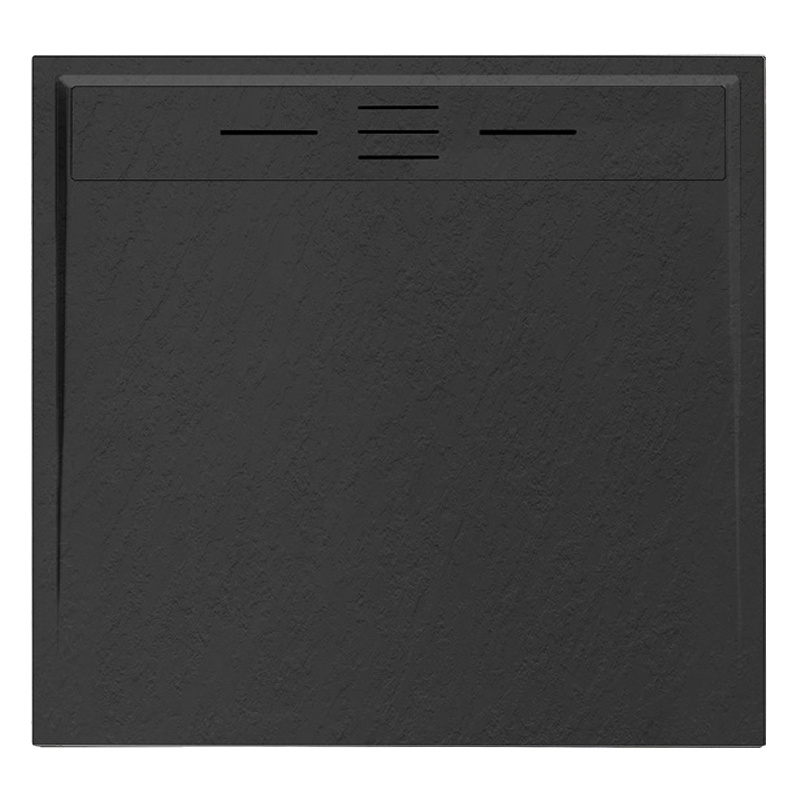 BRODZIK PRYSZNICOWY KAMIENNY KWADRATOWY SLIM DEKO CZARNY 80x80 CM