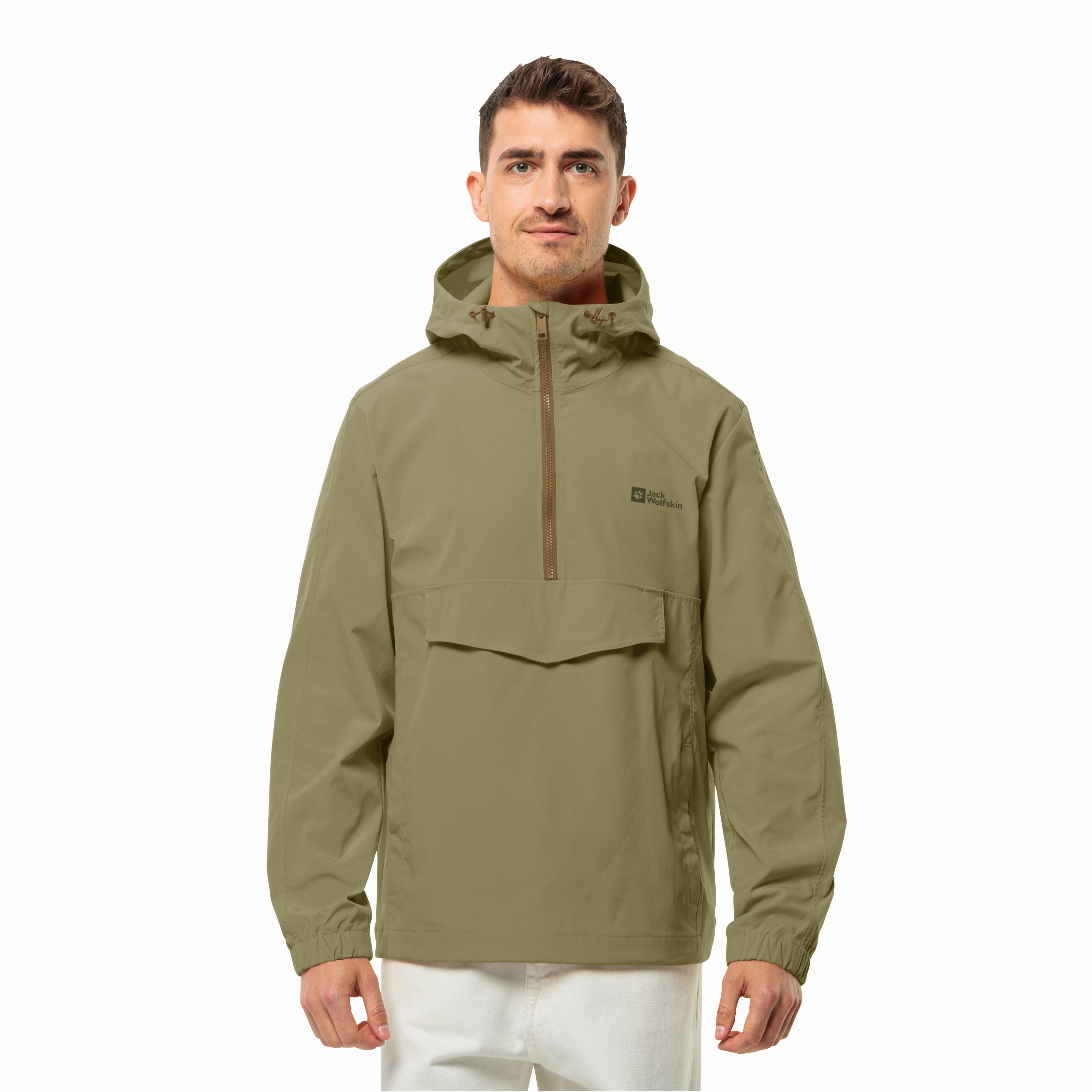 Męska kurtka softshellowa kangurka Jack Wolfskin DESERT WIND OVERHEAD M bay leaf - XL