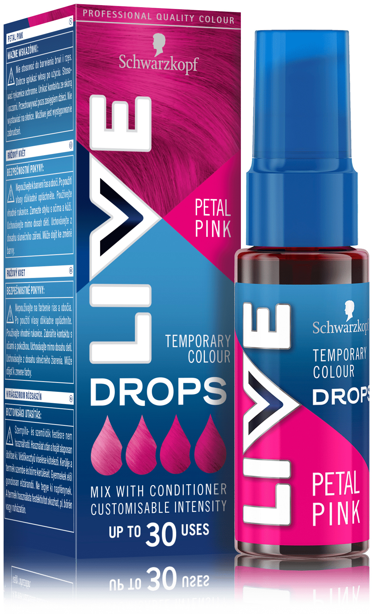 Live Drops półtrwała farba do włosów petal pink, 30 ml