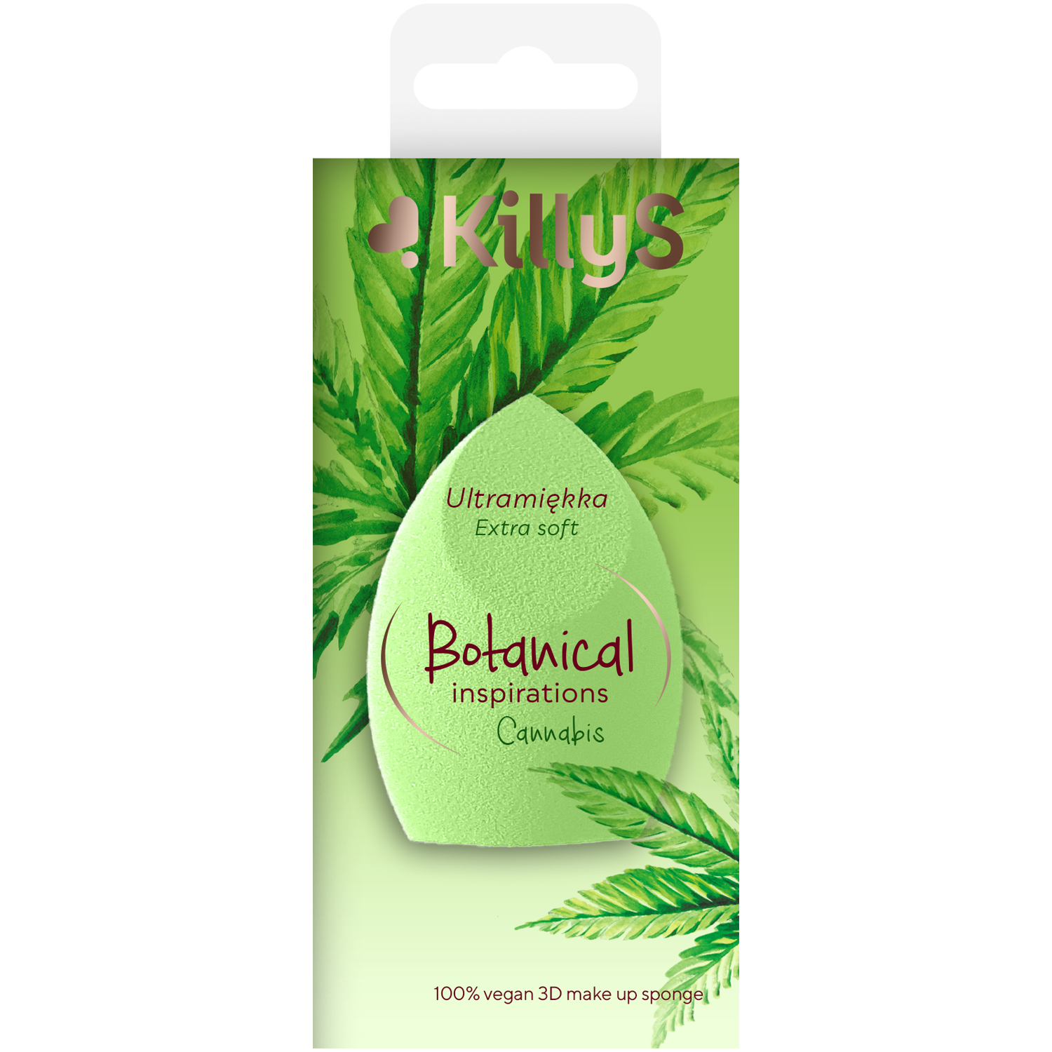KillyS Botanical gąbka 3D do makijażu konopia, 1 szt.
