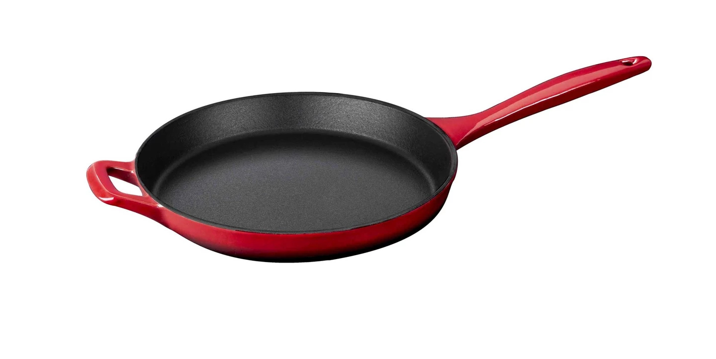 La Cuisine - Patelnia żeliwna z rączką 28cm Czerwona