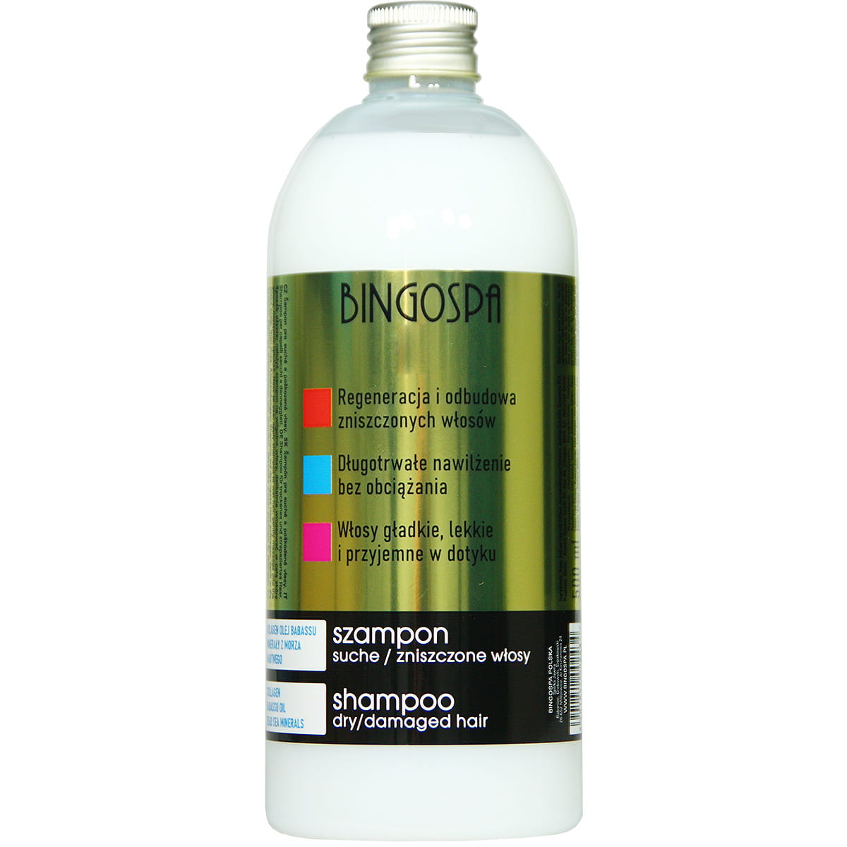 Bingospa kolagen-szampon do mycia i pielęgnacji włosów z olejkiem babassu, 500 ml