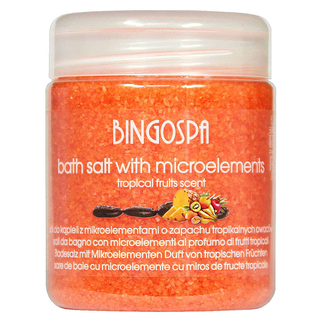 Bingospa sól do kąpieli z mikroelementami o zapachu owoców tropikalnych, 550 g
