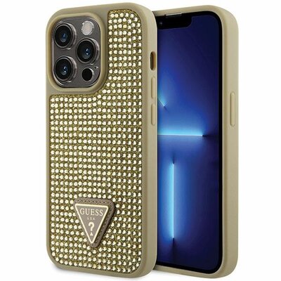Etui GUESS Rhinestone do Apple iPhone 14 Pro Złoty