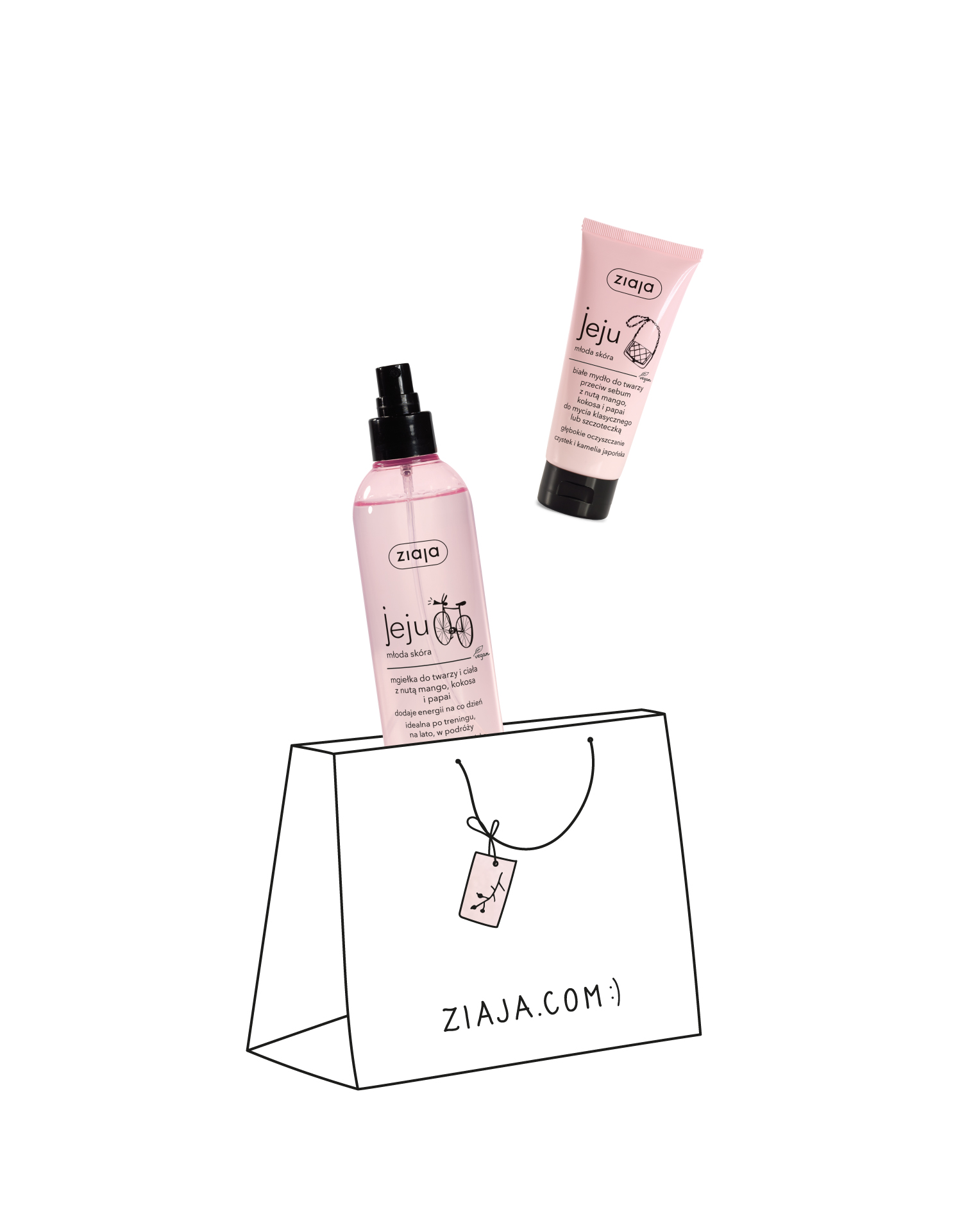 duet jeju mgiełka do twarzy i ciała + jeju mydło do twarzy przeciw sebum Ziaja