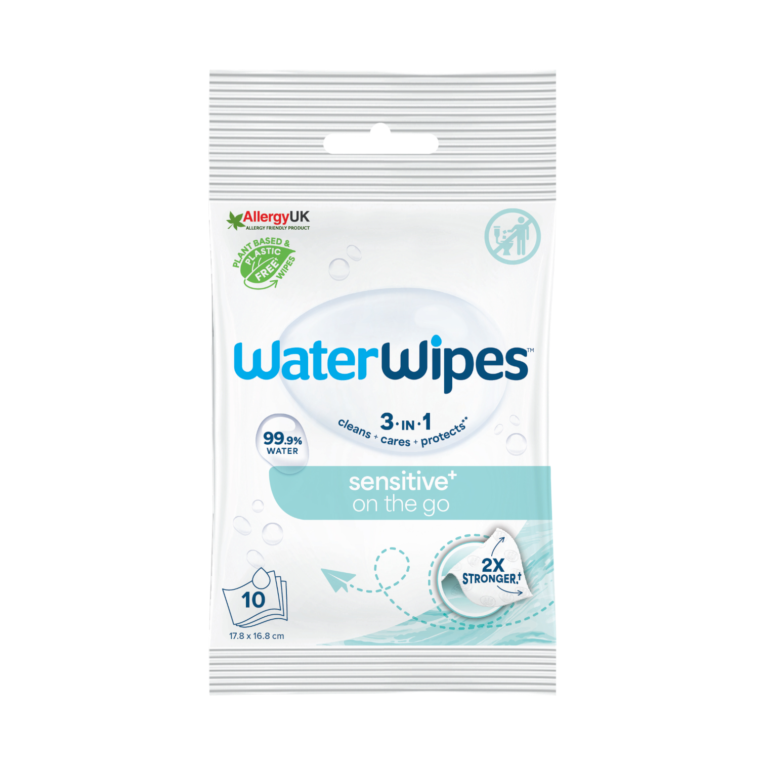 Waterwipes On The Go chusteczki nawilżane, 10 szt./1 opak.