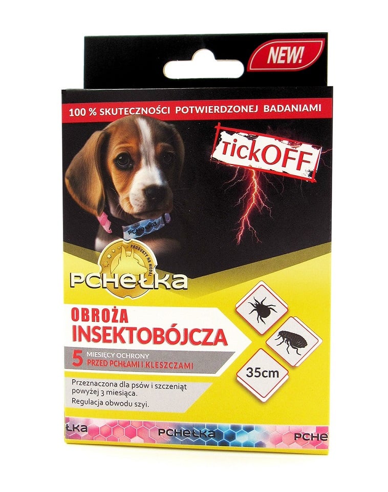 PCHEŁKA TickOff Obroża insektobójcza dla psa 35 cm