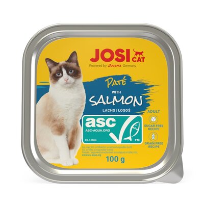 Karma dla kota JOSICAT Pasztet z łososiem (32 x 100 g)