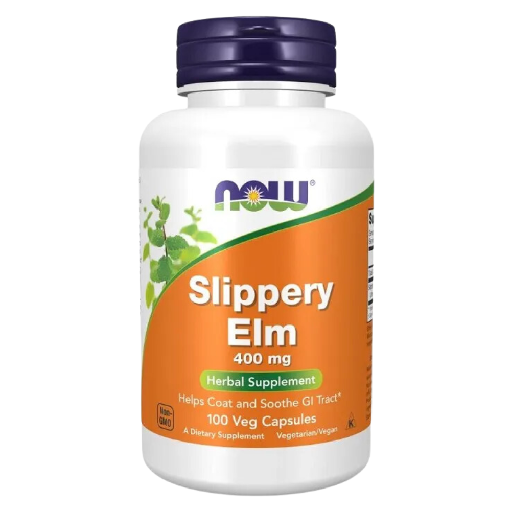 Now Foods Slippery Elm suplement diety, Wiąz Czerowny, 400mg, 100 kaps./1 opak.