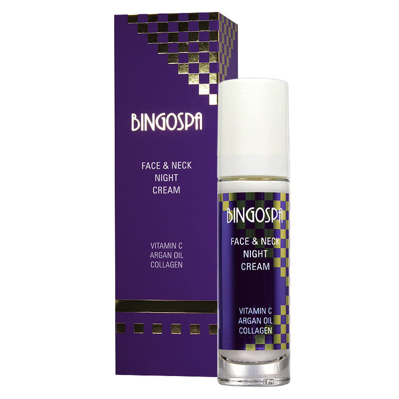 Bingospa krem do twarzy i szyi, na noc z witaminą C, olejem arganowym i kolagenem, 50 g