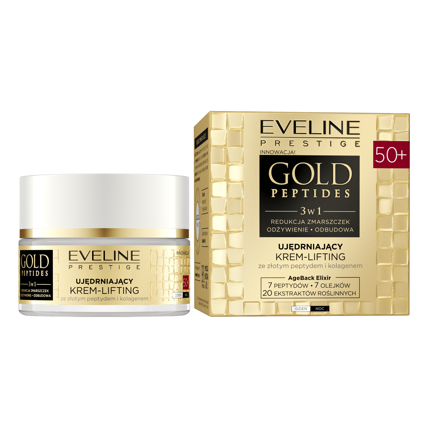 Eveline Prestige Gold Peptides liftingujący krem do twarzy 50+, 50 ml