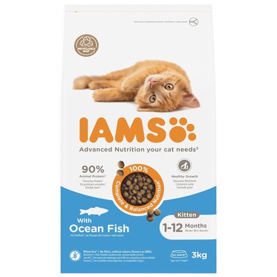 Karma dla kota IAMS For Vitality Kitten Ryba Morska 3 kg
