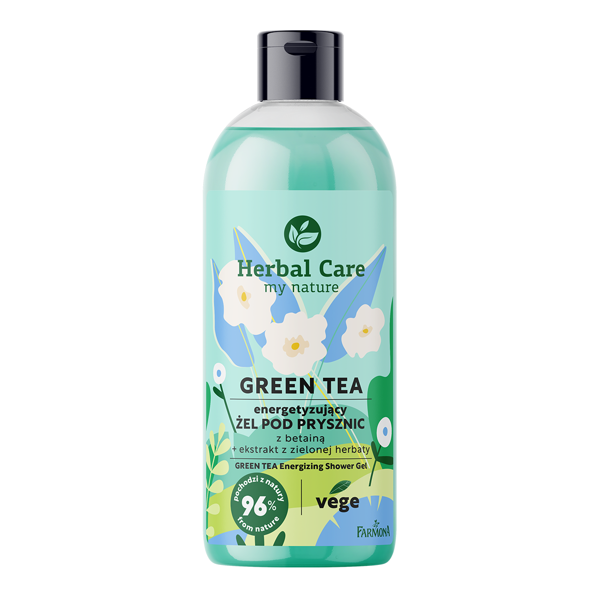 Herbal Care Green Tea energetyzujący żel pod prysznic z betainą, 500 ml