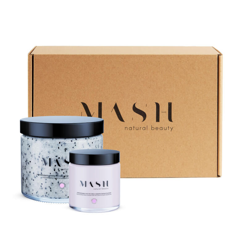 Mash Self love zestaw: odmładzający peeling do ciała, 300 g + odmładzający mus do ciała, 120 ml