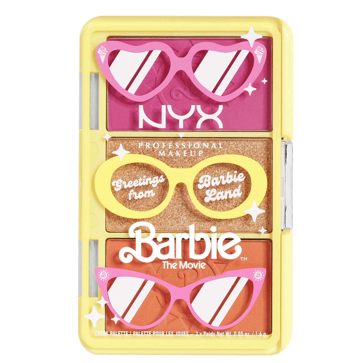 NYX Professional Makeup Barbie mini paletka do makijażu twarzy greetings from barbieland, 4,8 g